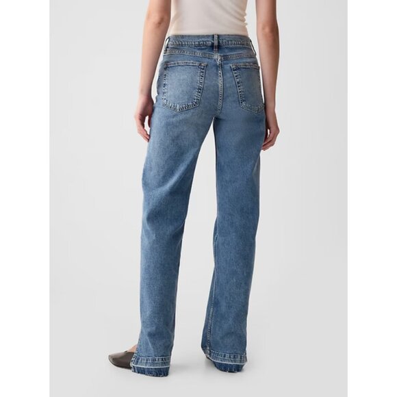 GAP Sz. 12 Mid Rise '90s Loose Jeans in Medium Wash Casual Comfy Denim - Picture 4 of 15